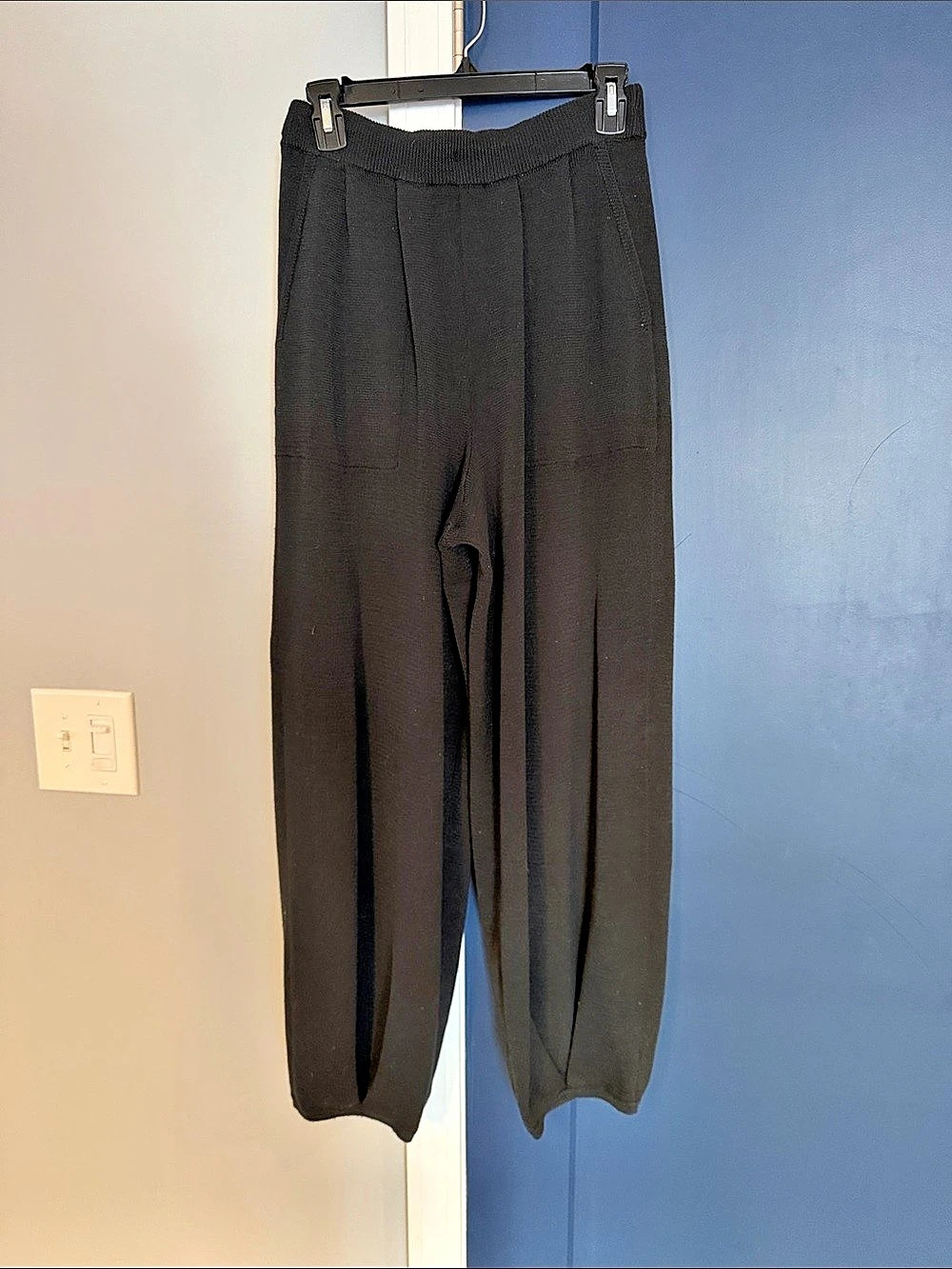 Free People Beach Wide Leg Sweater Pants in Black Size Medium